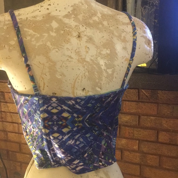 H&M Colorful spaghetti strap Zip Front Bustier L - Picture 5 of 6